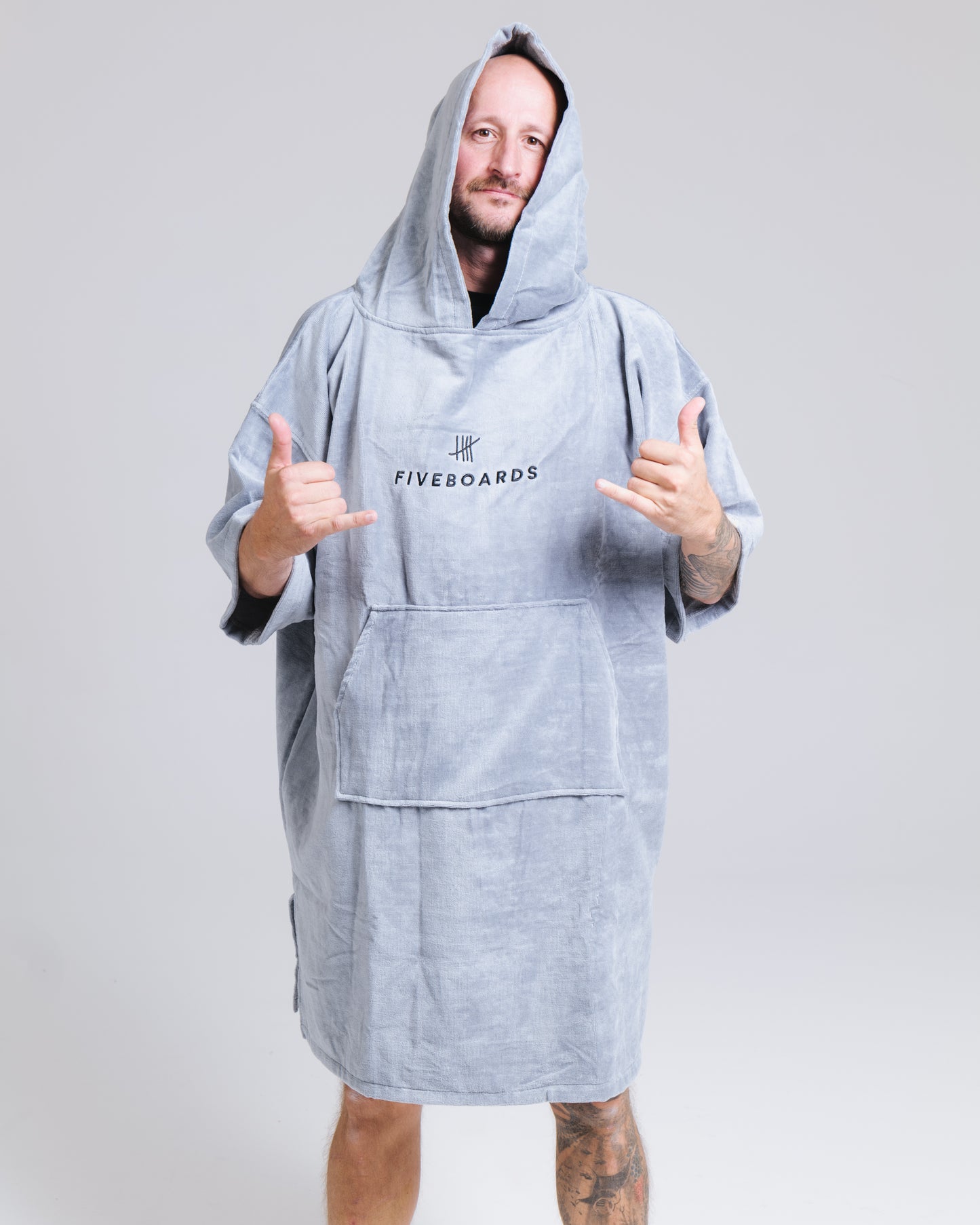 Fiveboards Towel Poncho - grey