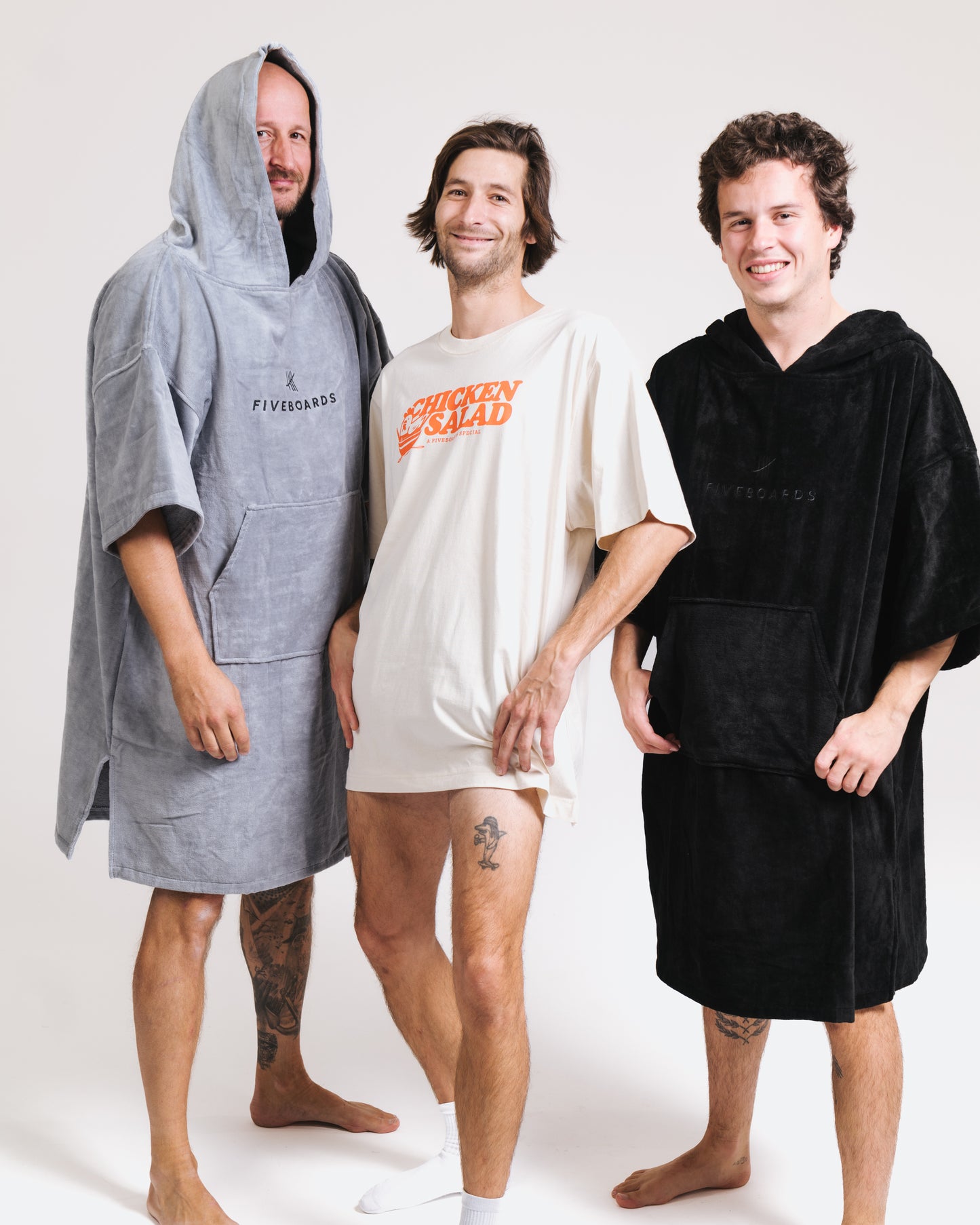 Fiveboards Towel Poncho - black