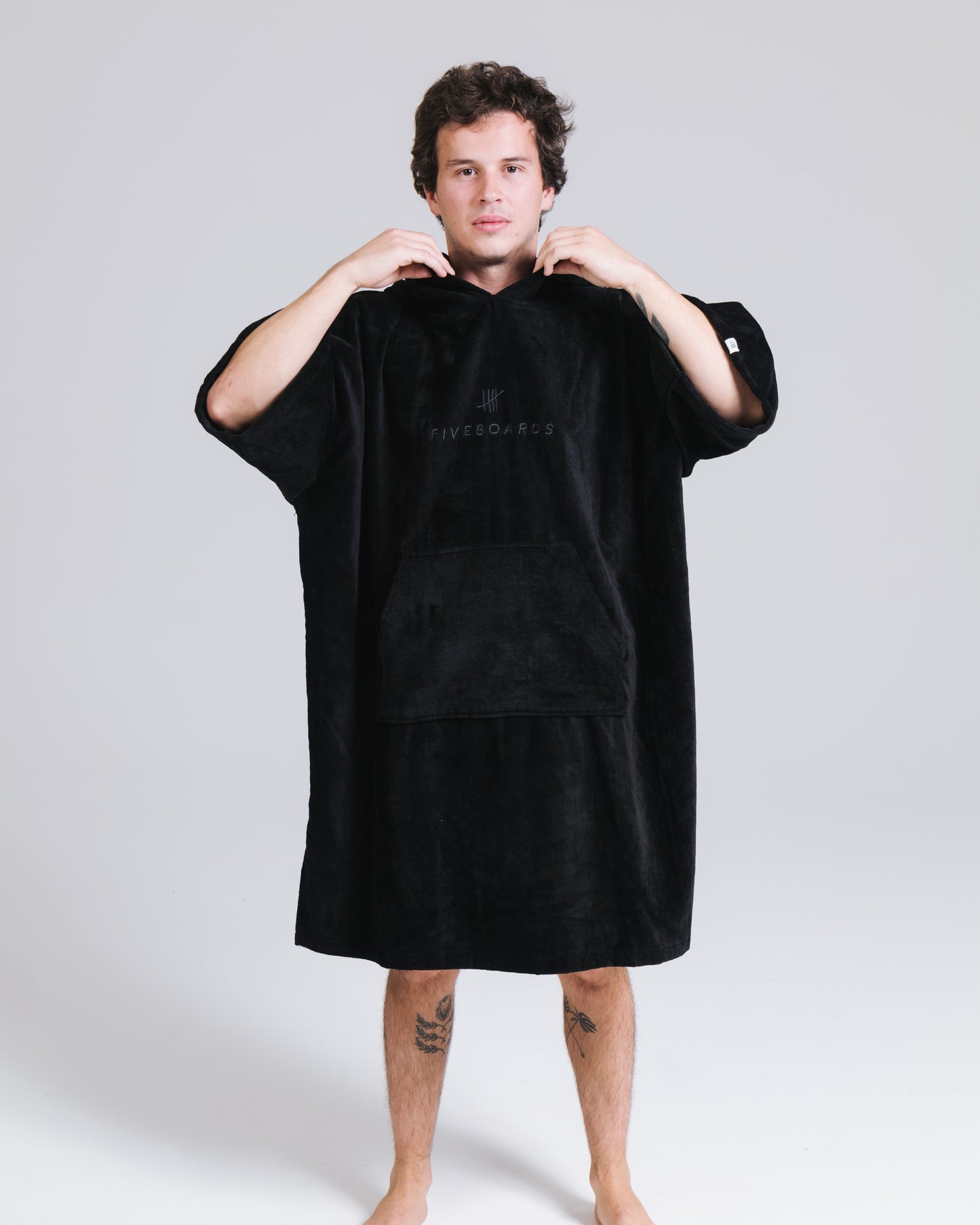 Fiveboards Towel Poncho - black