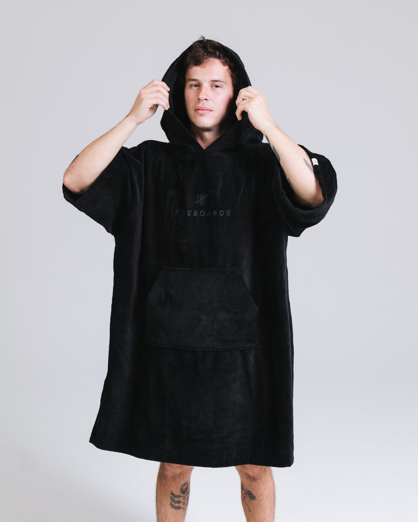 Fiveboards Towel Poncho - black