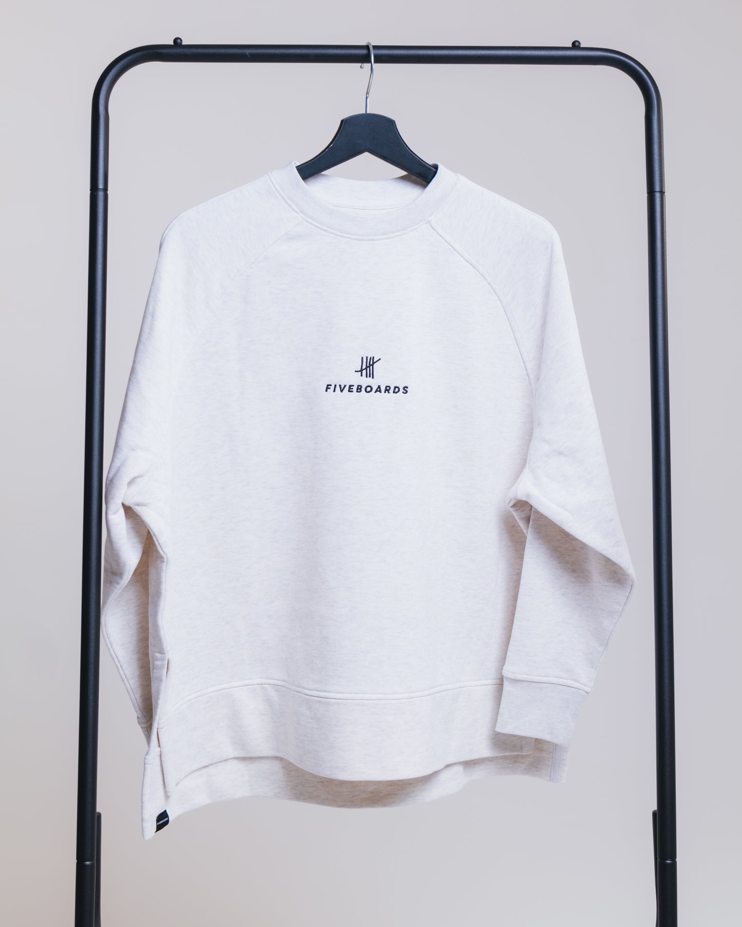 Fiveboards Women Crewneck Basic Embroidery - light heather
