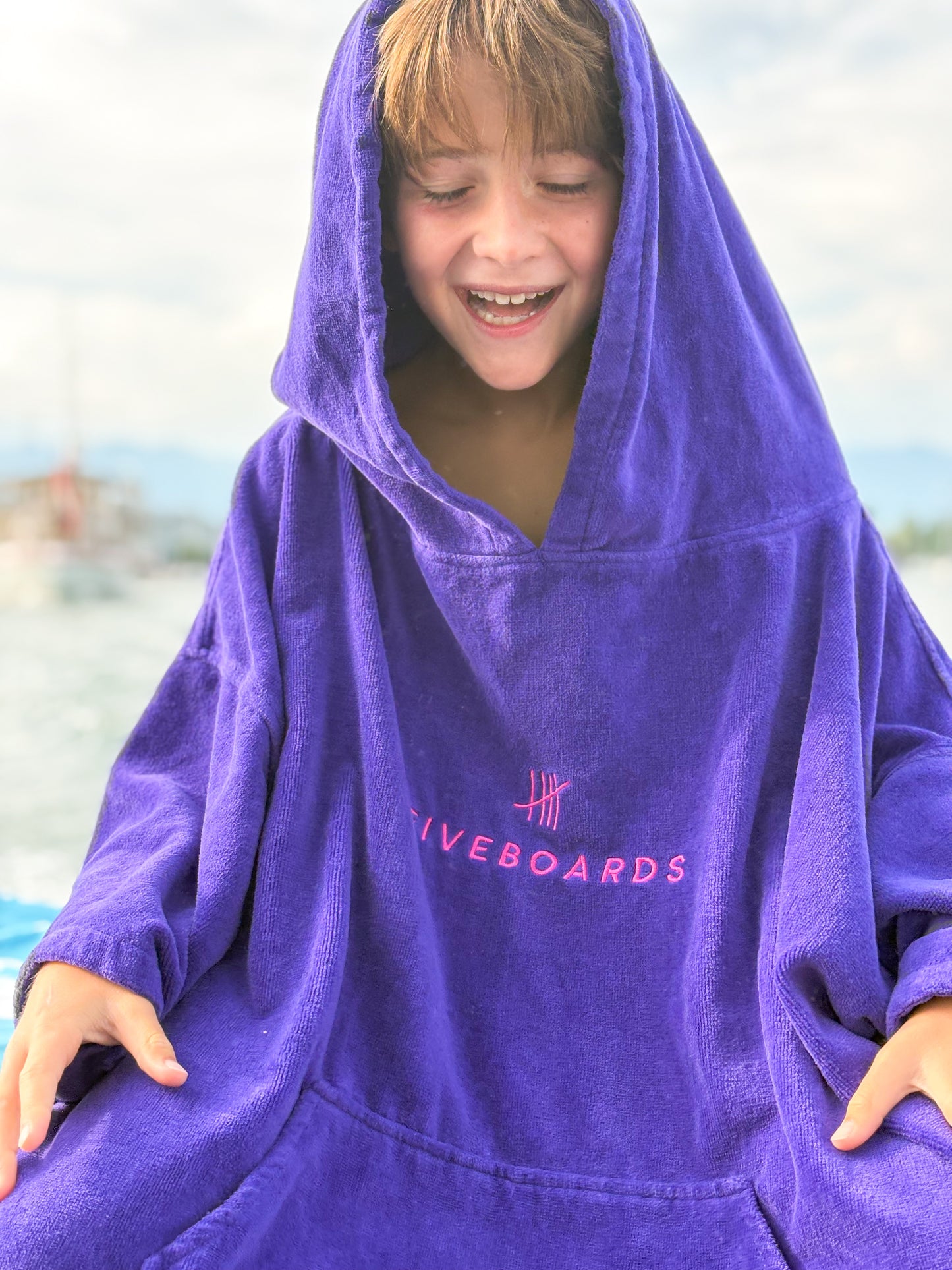Fiveboards Towel Poncho - purple