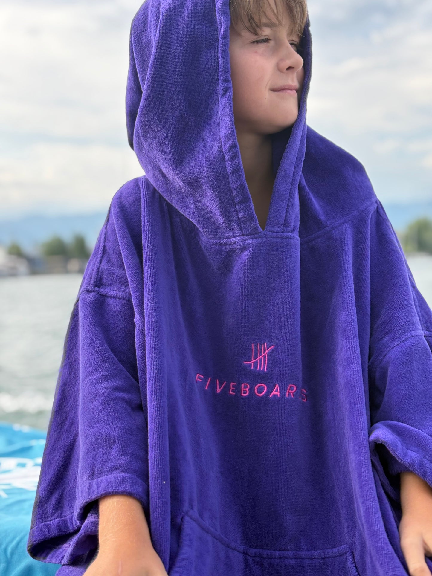Fiveboards Towel Poncho - purple