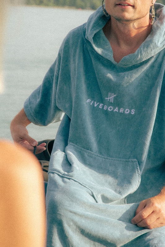 Fiveboards Towel Poncho - blue