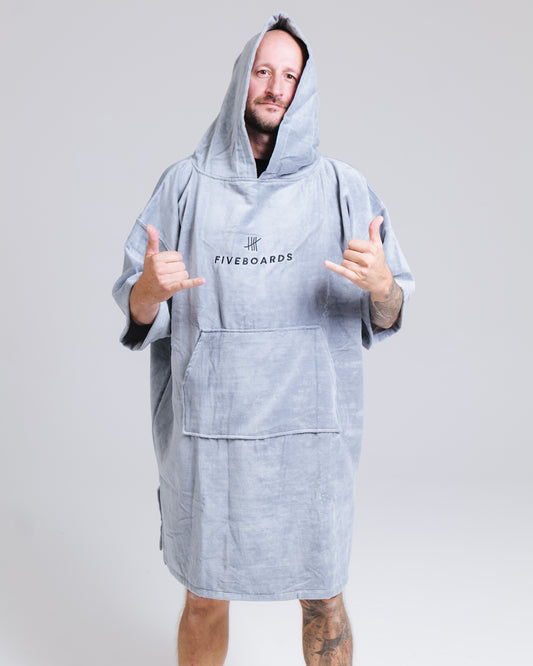 Fiveboards Towel Poncho - grey