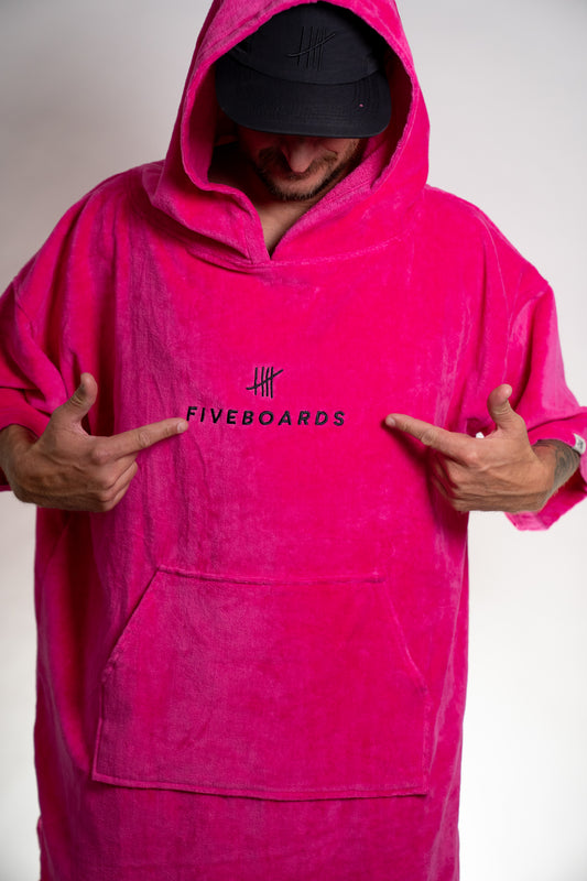 Fiveboards Towel Poncho - pink
