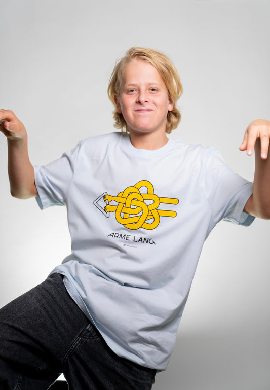 Men Shirt Comic Arme lang - light blue/ yellow