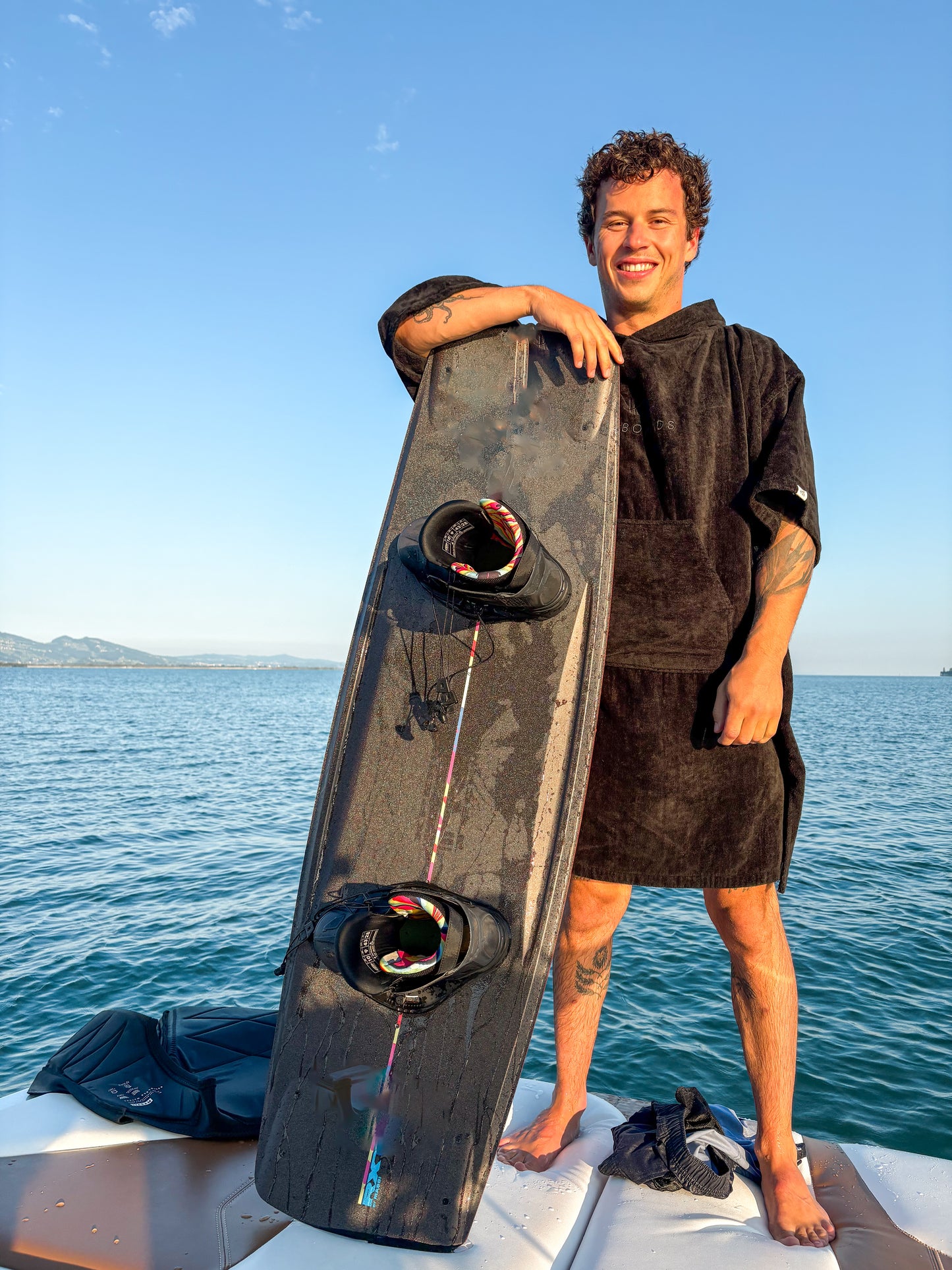 Fiveboards Towel Poncho - black