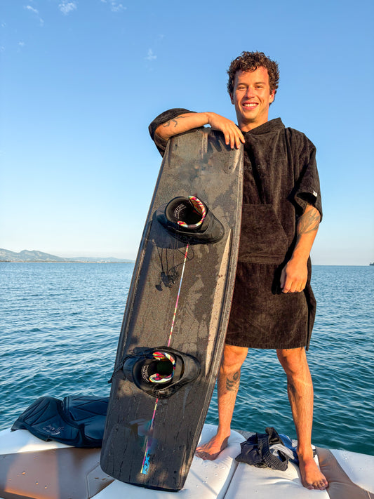 Fiveboards Towel Poncho - black