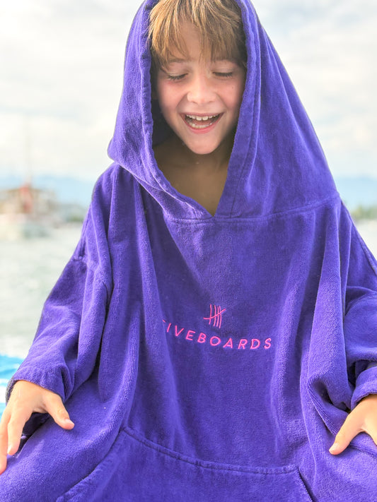 Fiveboards Towel Poncho - purple