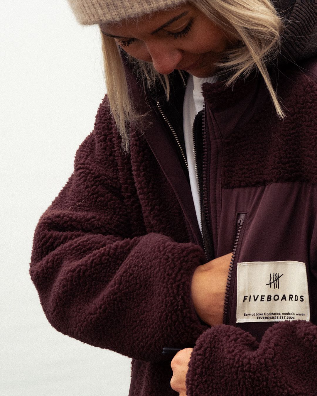 Fiveboards Sherpa Jacket - berry
