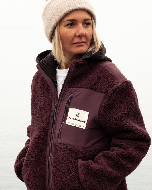 Fiveboards Sherpa Jacket - berry