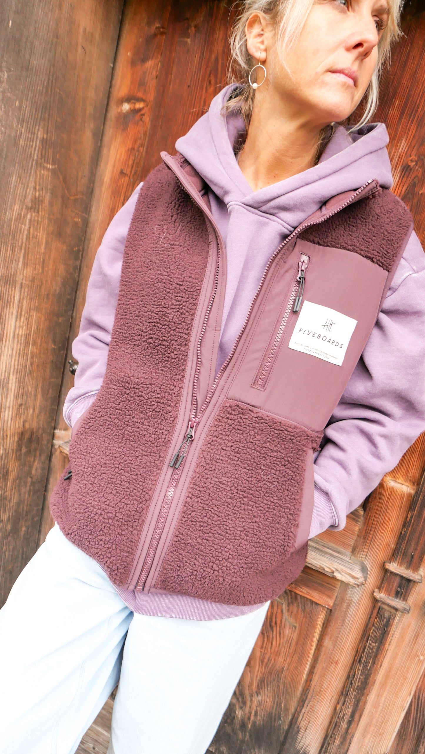 Fiveboards Sherpa Jacket - berry